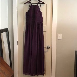 Purple strappy floor length dress, size 10